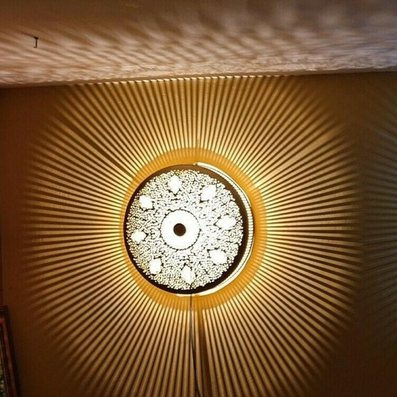 Order by Size : Moroccan handmade brass round wall light lamp ( nador)