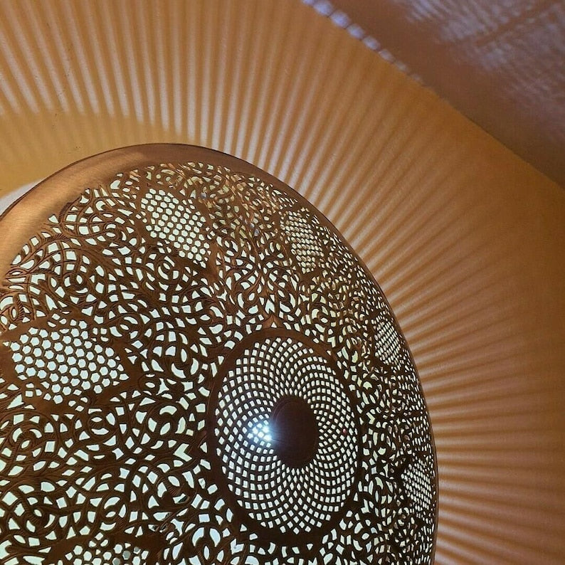 Order by Size : Moroccan handmade brass round wall light lamp ( nador)