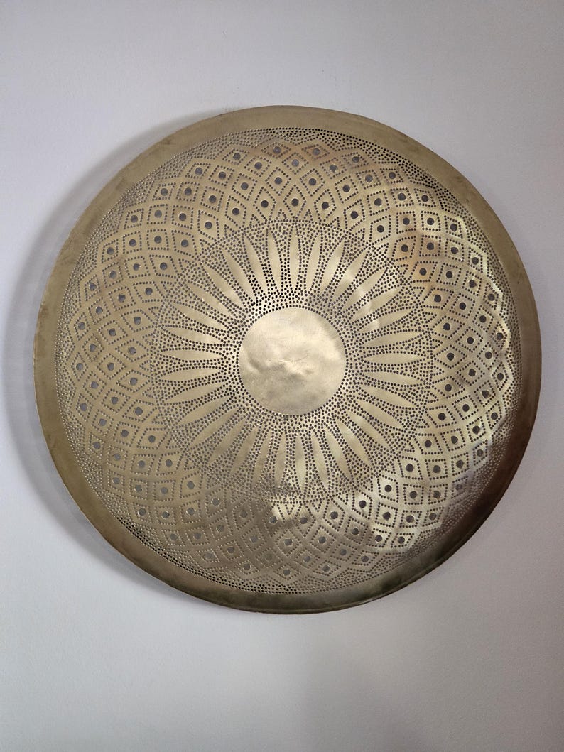 Order by Size : Moroccan handmade brass round wall light lamp (sefrou)