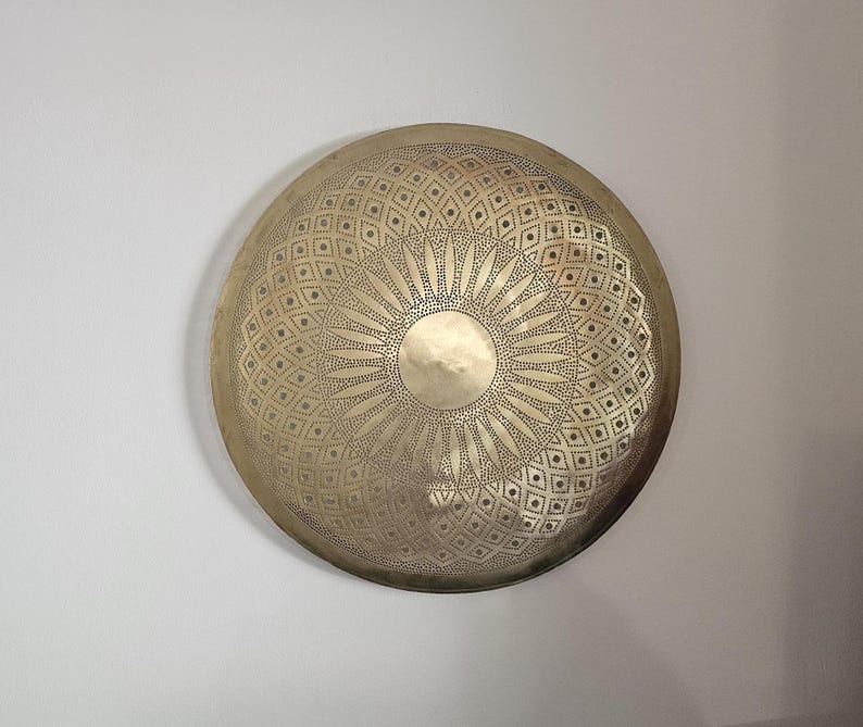 Order by Size : Moroccan handmade brass round wall light lamp (sefrou)