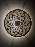 Order by Size : Moroccan handmade brass round wall light lamp (errachidia)