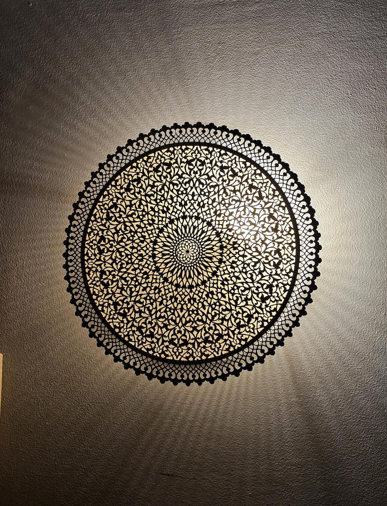 Order by Size : Moroccan handmade brass round wall light lamp (Taghazoute)