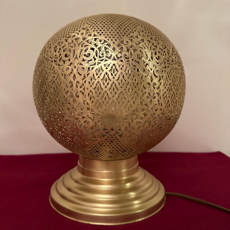 Order by Size : Moroccan Handmade Brass Table Lamp (Leila)
