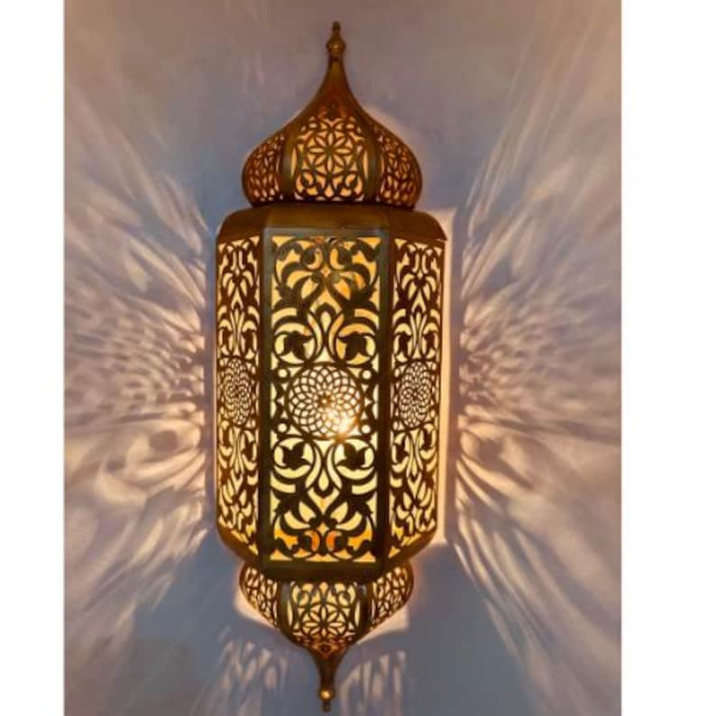 Order by Size : Moroccan handmade Brass Wall Sconce Set of 2  (aylal)