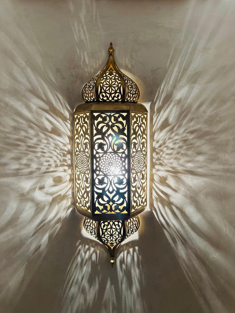 Order by Size : Moroccan handmade Brass Wall Sconce Set of 2  (aylal)