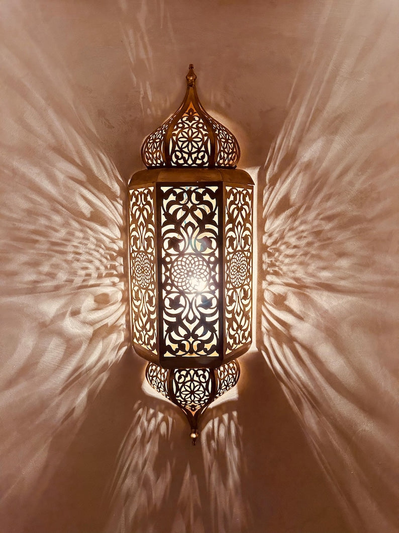 Order by Size : Moroccan handmade Brass Wall Sconce Set of 2  (aylal)