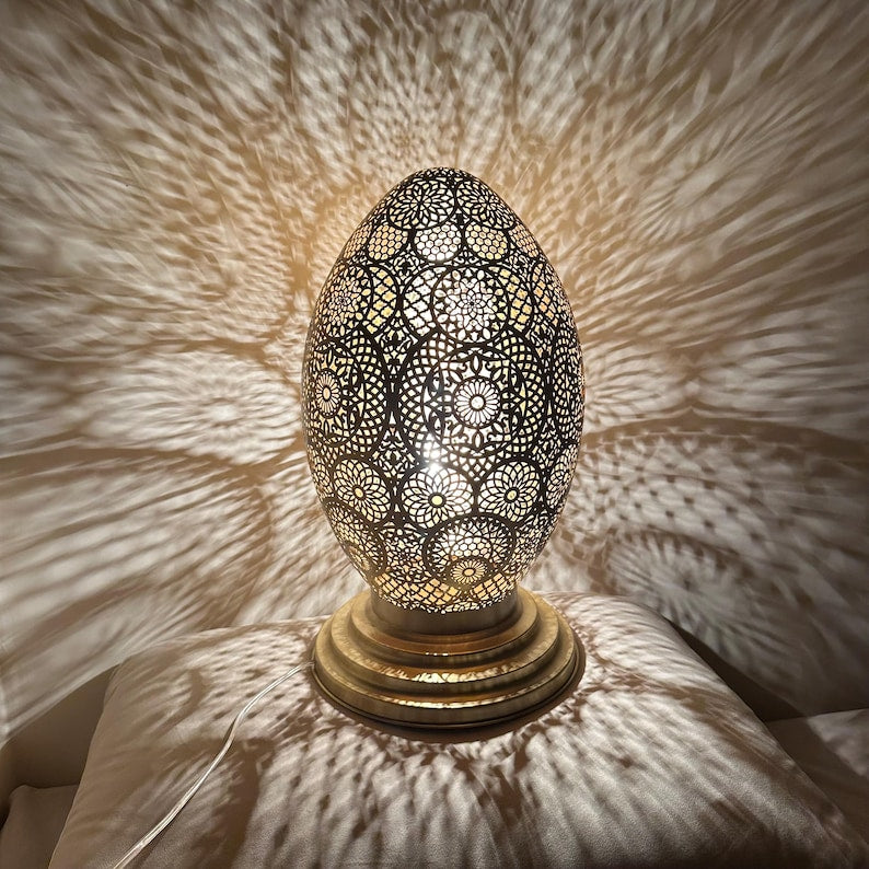 Moroccan Handmade Brass Table Lamp (Qandil)