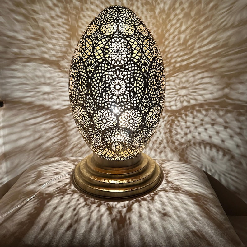 Moroccan Handmade Brass Table Lamp (Qandil)
