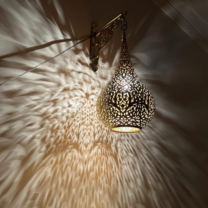 Moroccan handmade sconce brass wall light (Liyana)