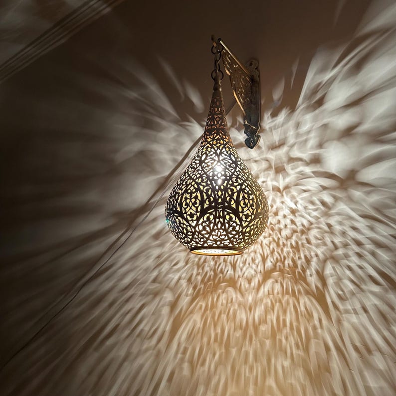 Moroccan handmade sconce brass wall light (Liyana)