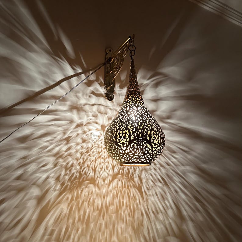 Moroccan handmade sconce brass wall light (Liyana)