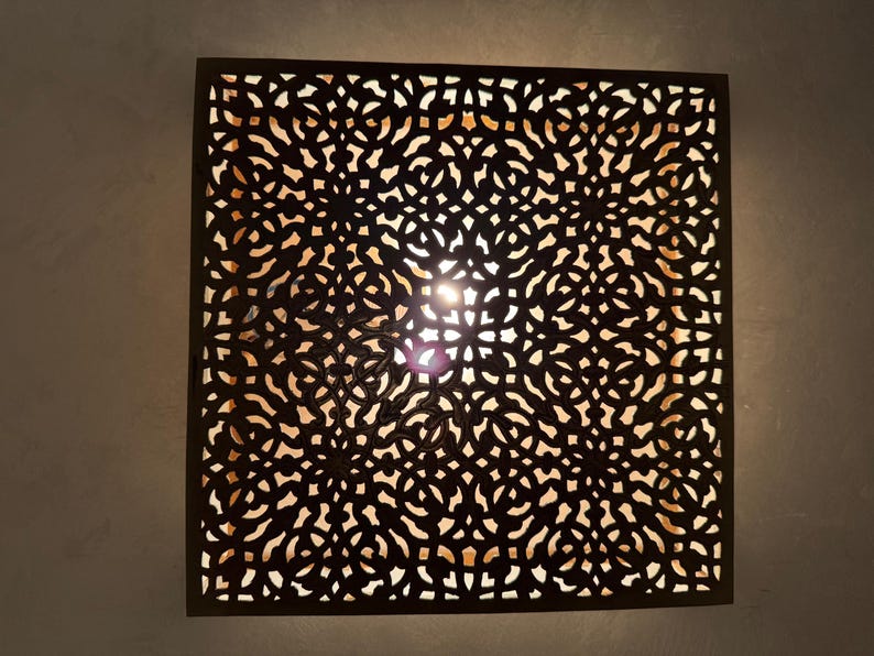 Order by Size : Moroccan handmade brass round wall light lamp (Merzouga)