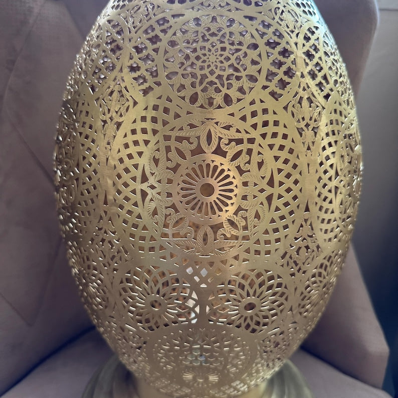 Moroccan Handmade Brass Table Lamp (Qandil)