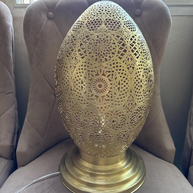 Moroccan Handmade Brass Table Lamp (Qandil)