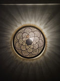 Order by Size : Moroccan handmade brass round wall light lamp (Tamraght)