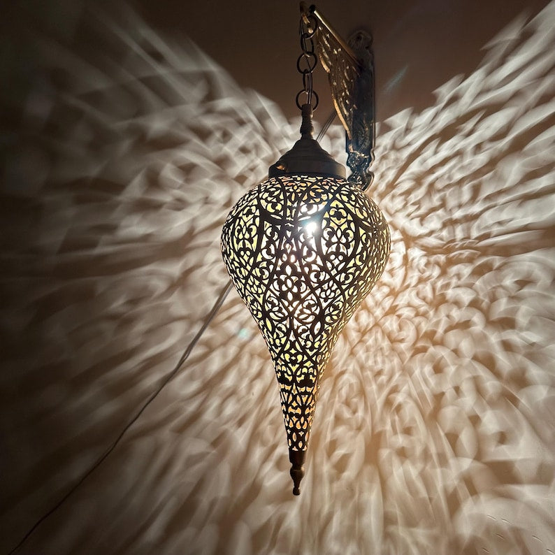 Moroccan handmade sconce brass wall light (Zoya)