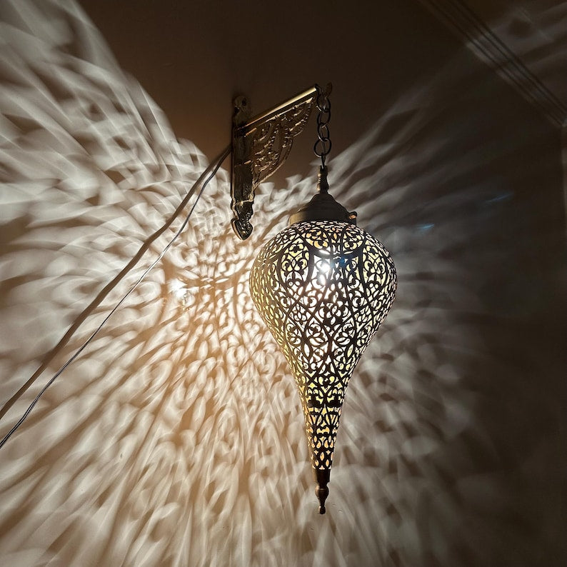 Moroccan handmade sconce brass wall light (Zoya)