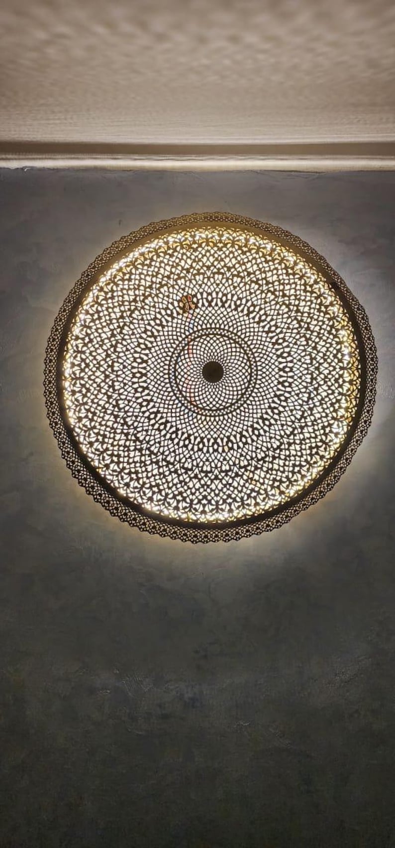 Order by Size : Moroccan handmade brass round wall light lamp ( Midelt)