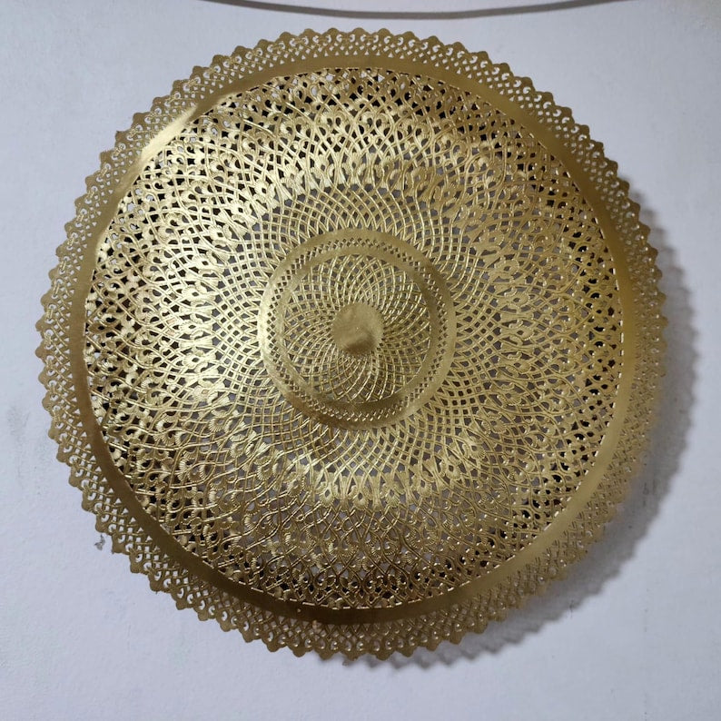 Order by Size : Moroccan handmade brass round wall light lamp ( Tiznit)
