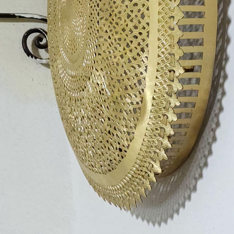 Order by Size : Moroccan handmade brass round wall light lamp ( Tiznit)