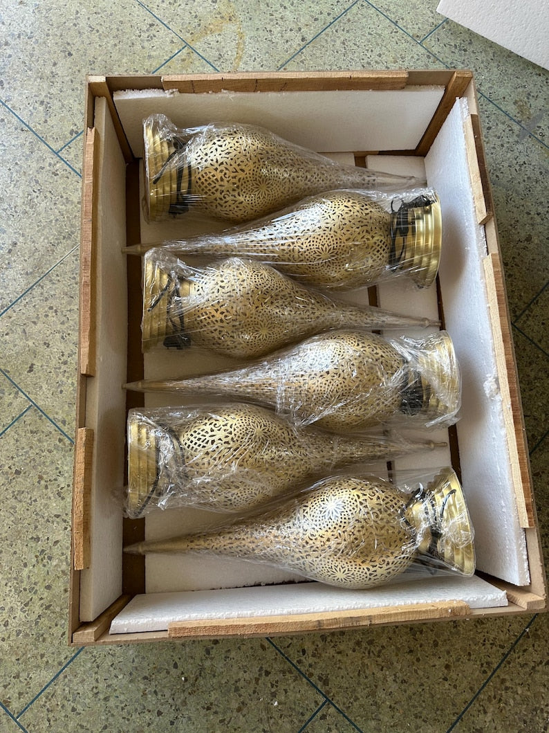 Order by Size : Moroccan Handmade Brass Table Lamp (Silia )