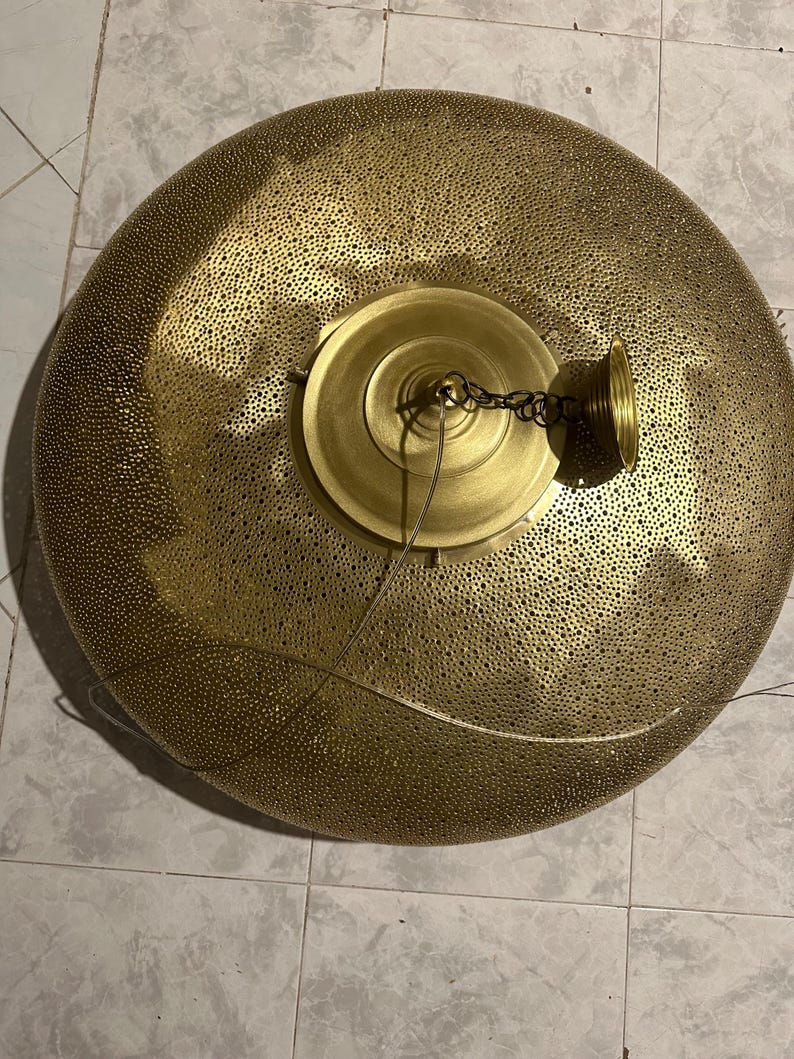 Order by Size : Moroccan Handmade Brass Ceiling Pendant Light (Fareeda)