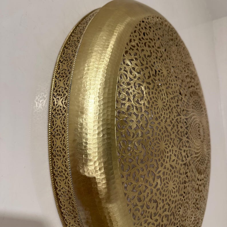 Order by Size : Moroccan handmade brass round wall light lamp (zagora)