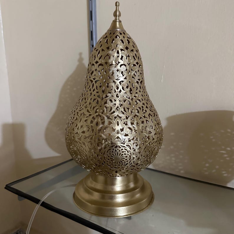Order by Size : Moroccan Handmade Brass Table Lamp (Jouri)