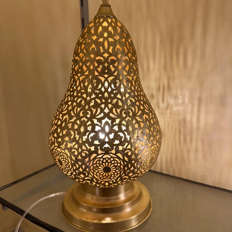 Order by Size : Moroccan Handmade Brass Table Lamp (Jouri)
