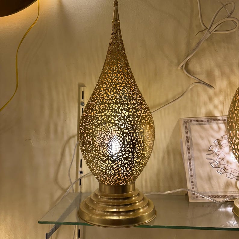 Order by Size : Moroccan Handmade Brass Table Lamp (Juman)
