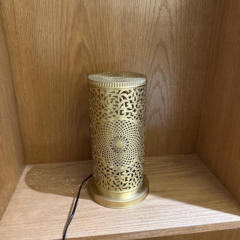 Moroccan Handmade Brass Table Lamp (Lama)
