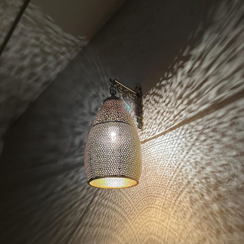 Moroccan handmade sconce brass wall light (Elina)