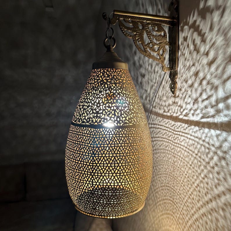 Moroccan handmade sconce brass wall light (Elina)