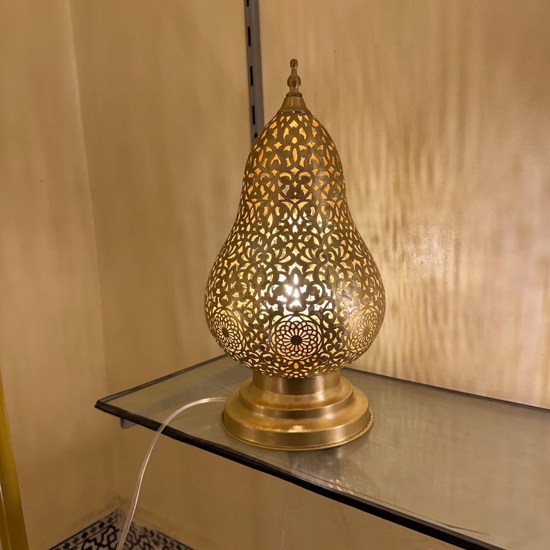 Order by Size : Moroccan Handmade Brass Table Lamp (Jouri)