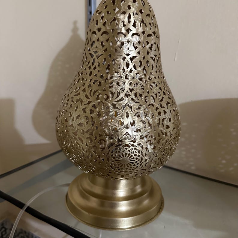 Order by Size : Moroccan Handmade Brass Table Lamp (Jouri)