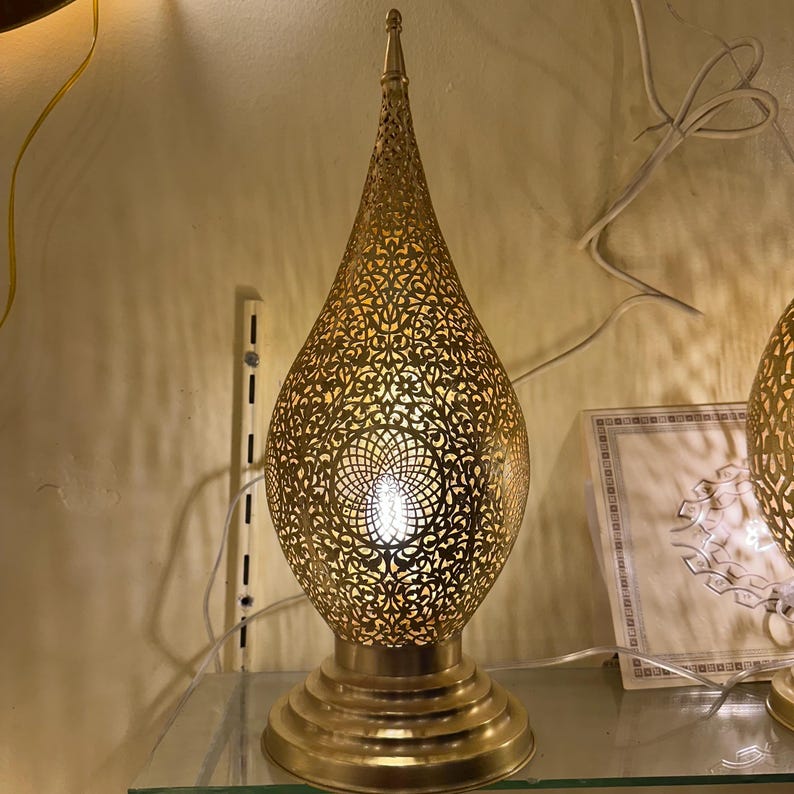 Order by Size : Moroccan Handmade Brass Table Lamp (Juman)