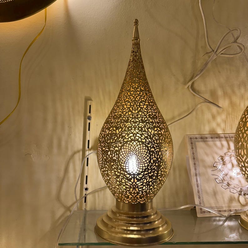 Order by Size : Moroccan Handmade Brass Table Lamp (Juman)