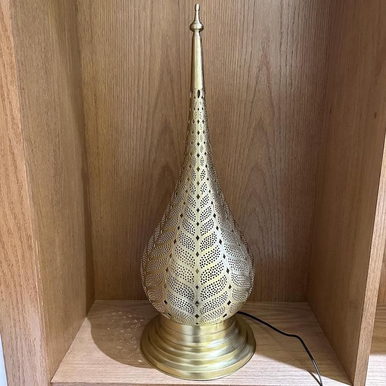 Moroccan Handmade Brass Table Lamp (Dalal)