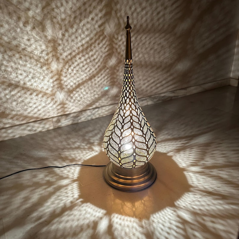 Moroccan Handmade Brass Table Lamp (Dalal)