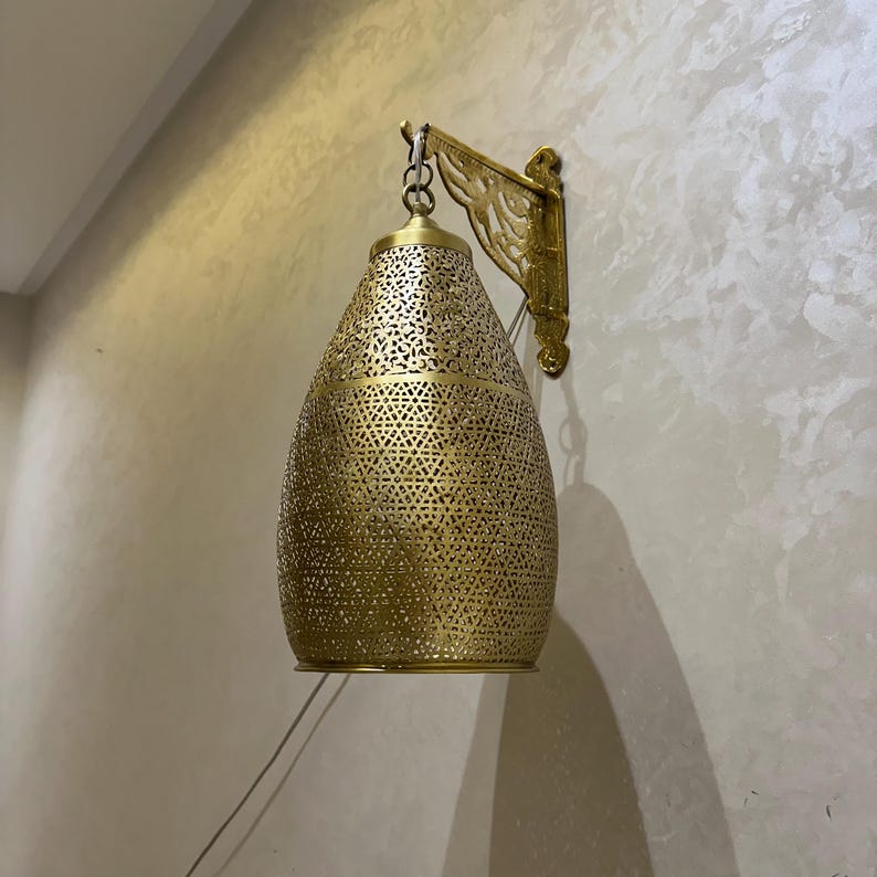 Moroccan handmade sconce brass wall light (Elina)