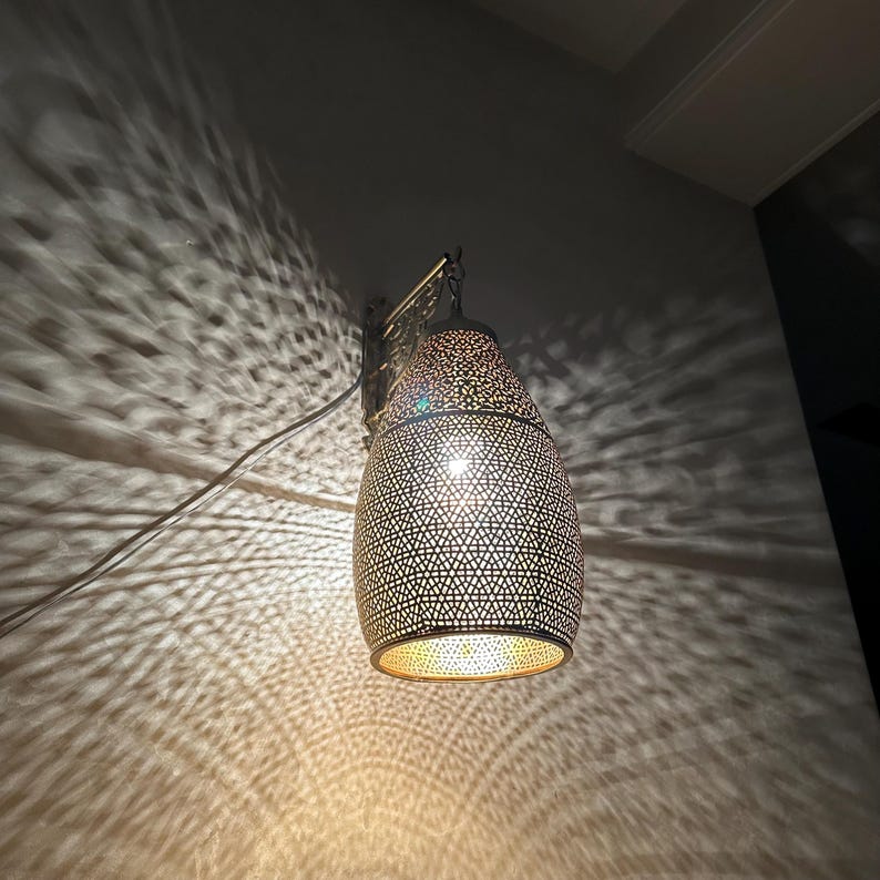 Moroccan handmade sconce brass wall light (Elina)