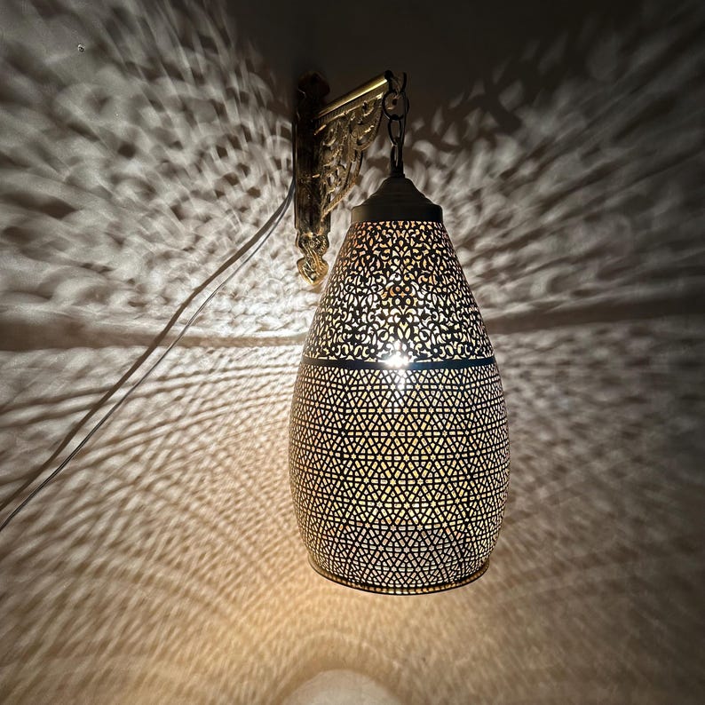 Moroccan handmade sconce brass wall light (Elina)