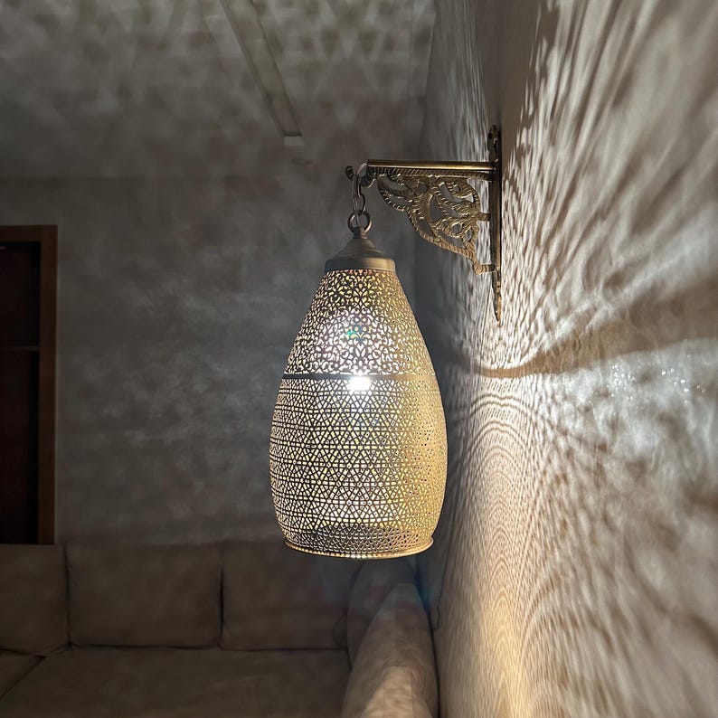 Moroccan handmade sconce brass wall light (Elina)