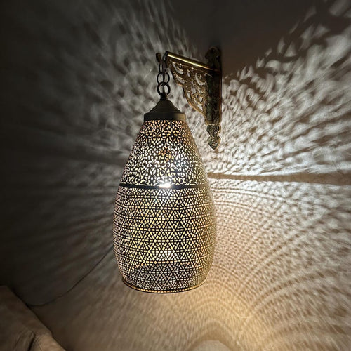 Moroccan handmade sconce brass wall light (Elina)