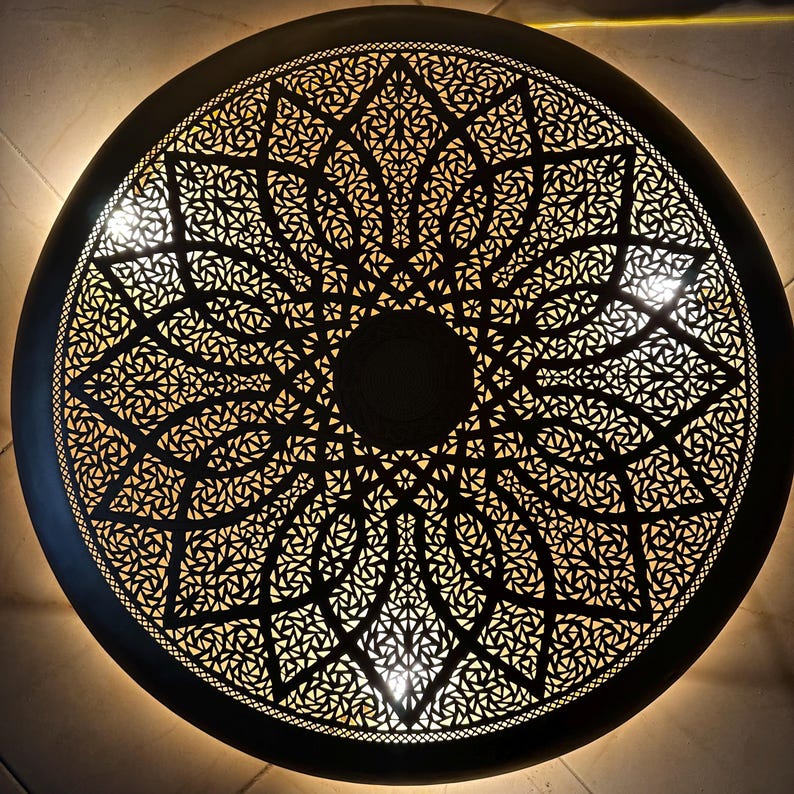 Order by Size : Moroccan handmade brass round wall light lamp ( kenitra)
