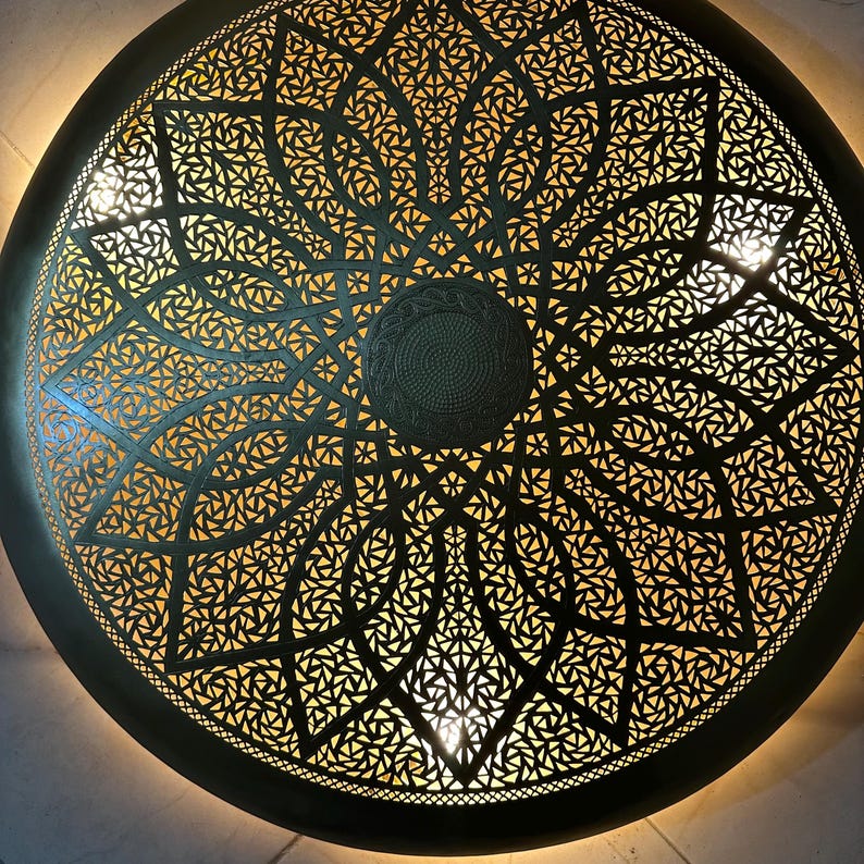 Order by Size : Moroccan handmade brass round wall light lamp ( kenitra)