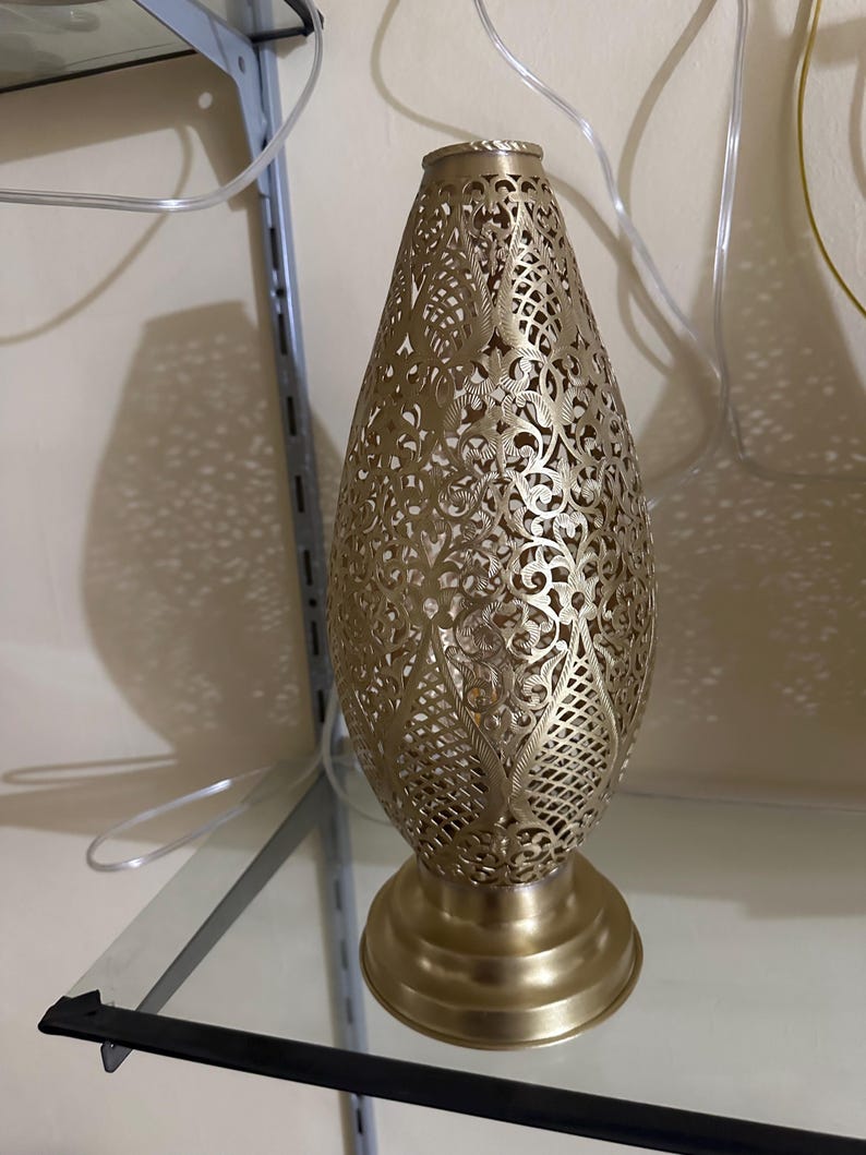 Order by Size : Moroccan Handmade Brass Table Lamp (Dania)