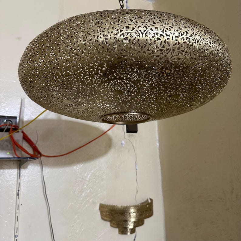 Order by Size : Moroccan Handmade Brass Ceiling Pendant Light (Nuraan)