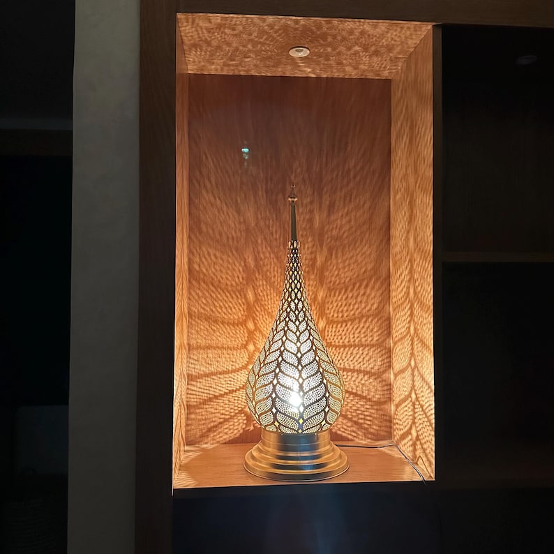 Moroccan Handmade Brass Table Lamp (Dalal)
