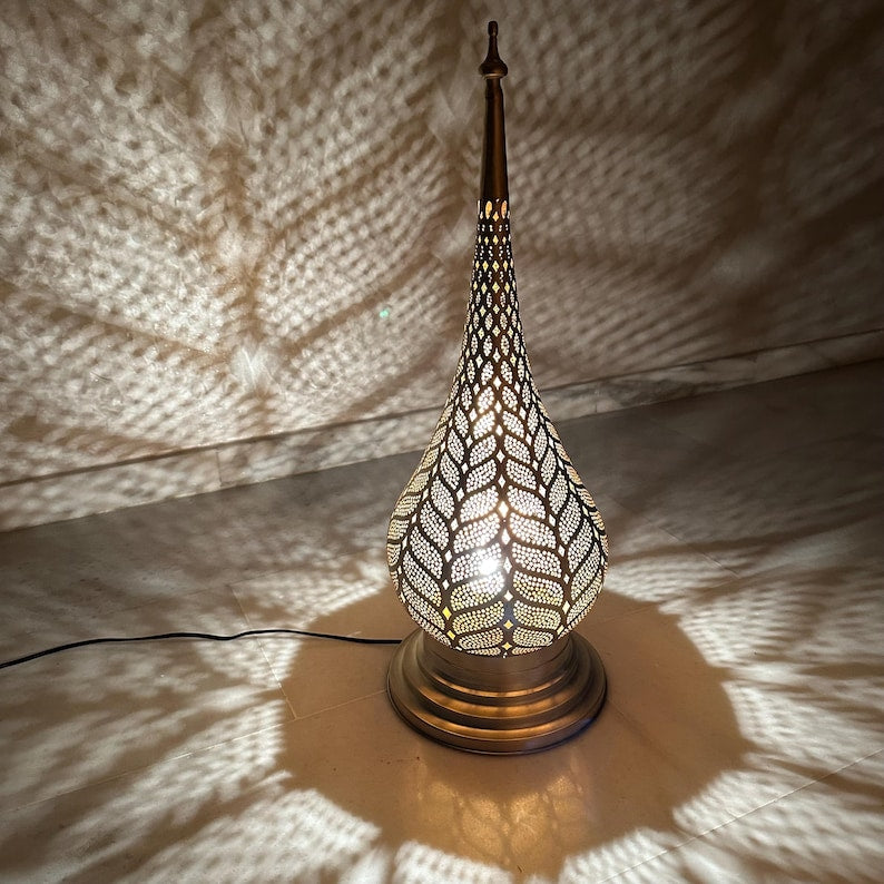 Moroccan Handmade Brass Table Lamp (Dalal)